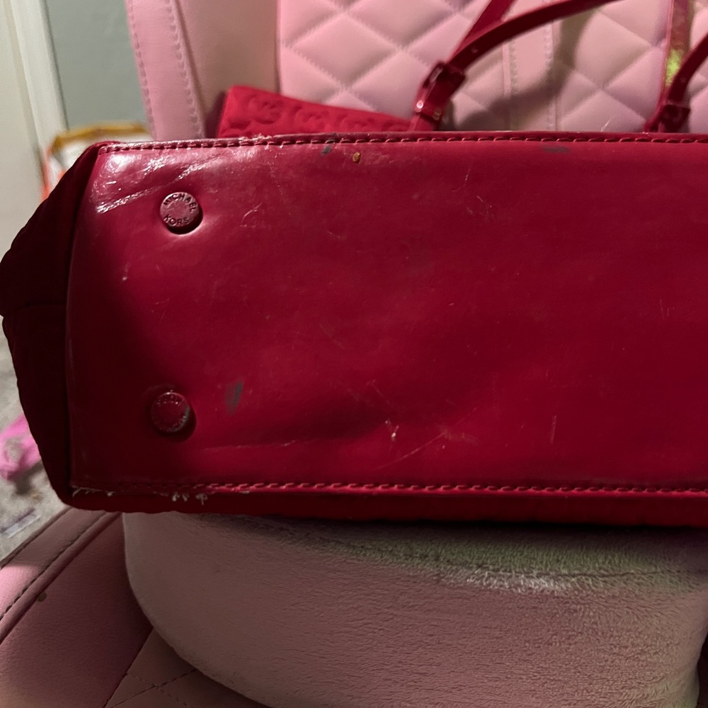 Michael Kors Red Embossed Neoprene Tote Bag - Picture 5 of 7